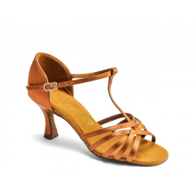 Dansport latin plesne cipele - tan saten 2''